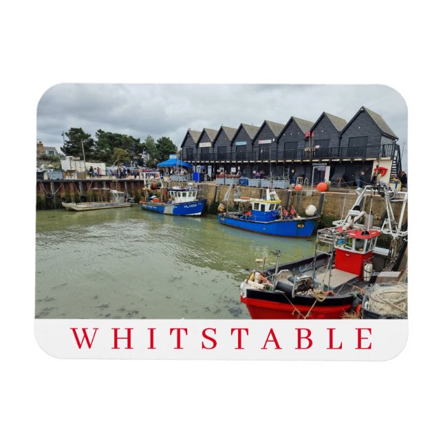 Whitstable harbour view fridge magnet (Horizontal)