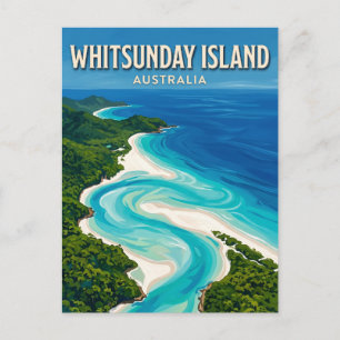 Whitsunday Island Whitehaven Beach aerial view Postcard