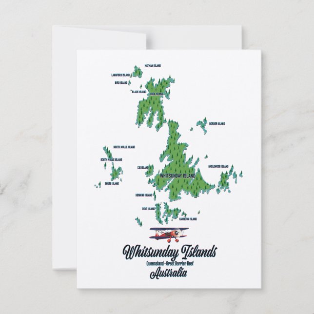 Whitsunday Islands Australia map poster (Front)