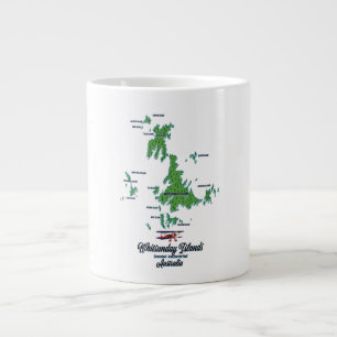 Whitsunday Islands Australia map poster Large Coffee Mug
