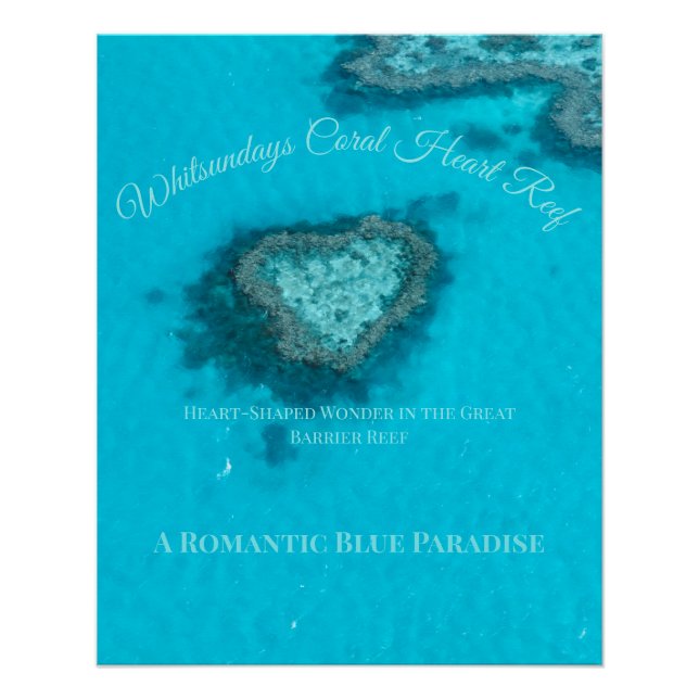 Whitsundays Coral Heart Reef – Romantic  Poster (Front)
