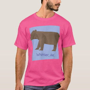 Whittier AK Brown Origami Bear Abstract Geometrica T-Shirt