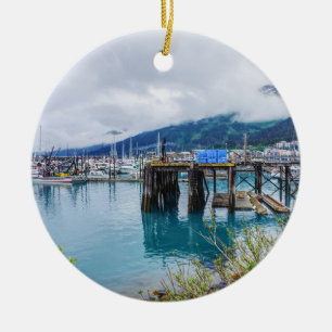 Whittier Alaska Harbour Ceramic Tree Decoration