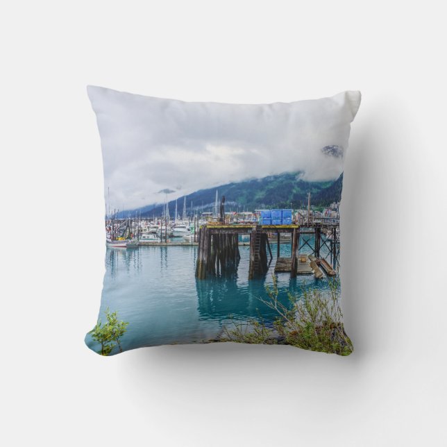 Whittier Alaska Harbour Cushion (Front)