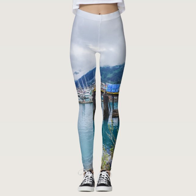 Whittier Alaska Harbour Leggings (Front)