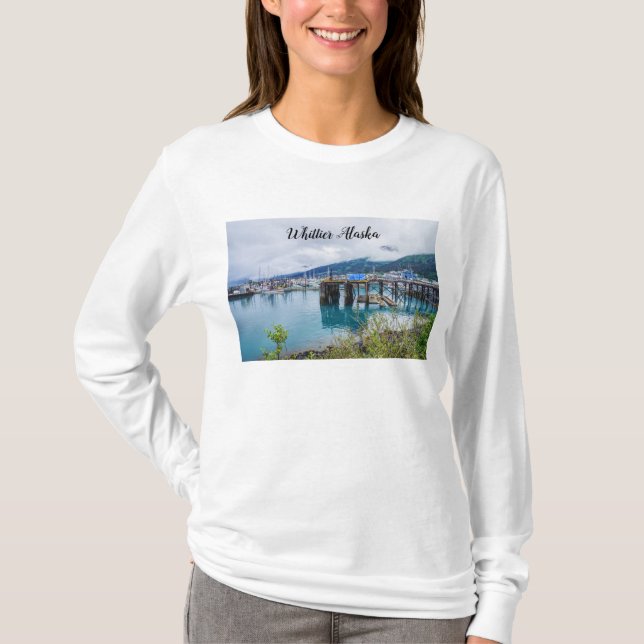 Whittier Alaska Harbour Long Sleeve T-shirt (Front)