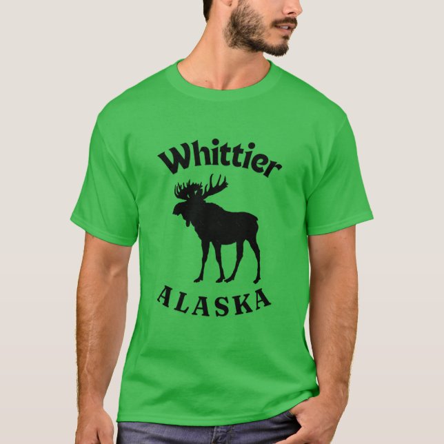 Whittier Alaska Moose T-Shirt (Front)