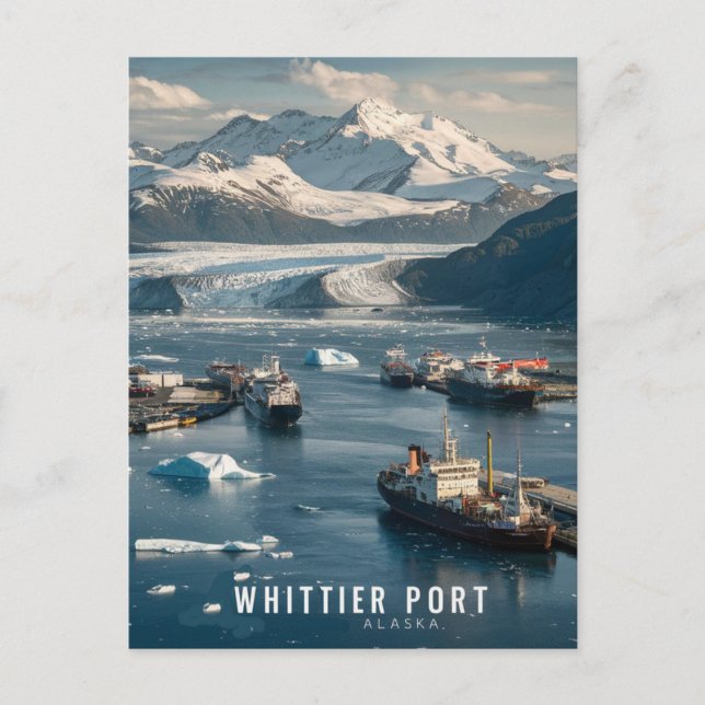 Whittier, Alaska Port Postcard (Front)