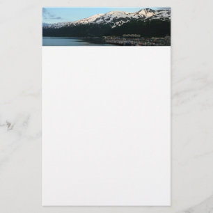 Whittier at Dusk Scenic Alaska Photography Stationery