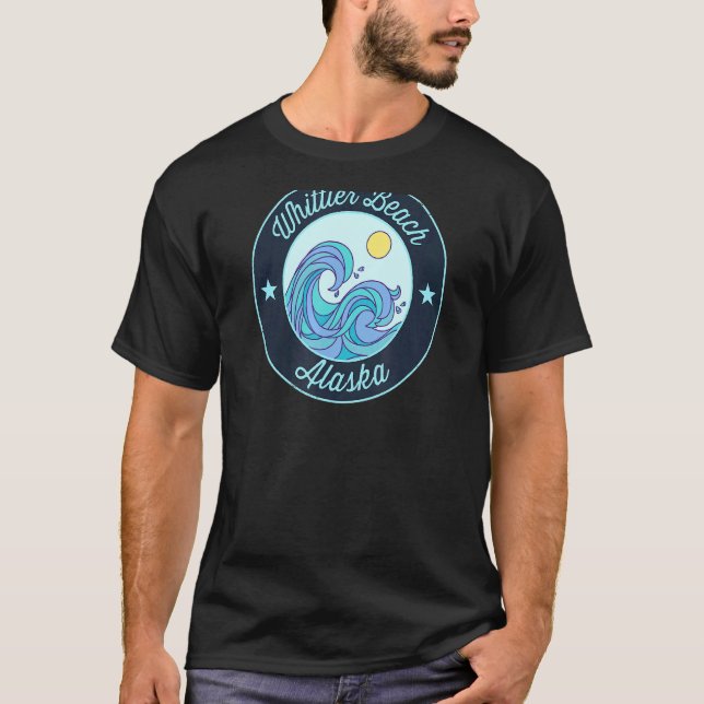Whittier Beach Ak Alaska Souvenir Nautical Surfer  T-Shirt (Front)
