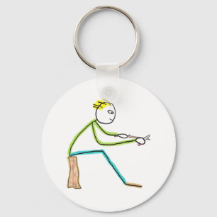 Whittling Stickman Key Ring