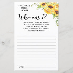 Who am I bridal shower english spanish game