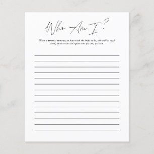 Who Am I Bridal Shower Game