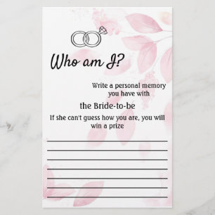 Who am I? Pink Watercolor Flyer
