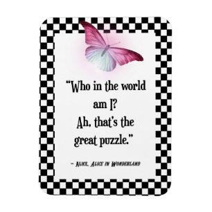 Who Am I? Wonderland Alice Quote  Magnet