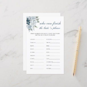 Who Can Finish the Bride's Phrase Bridal Game