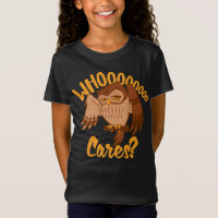 Who Cares Funny Carefree Cartoon Owl Drawing