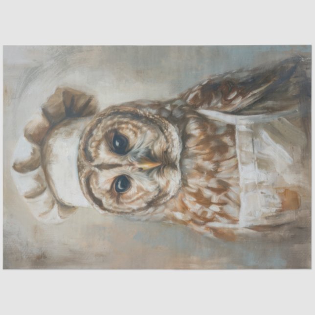 Who Cooks For You Owl Decoupage Tissue Paper (Front)