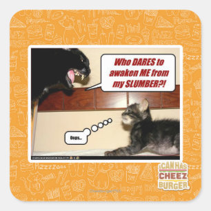 Who dares awaken me? square sticker