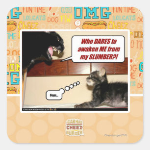 Who dares awaken me? square sticker