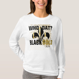 Who dat? Black gold hearts/Fleur de Lis T-Shirt