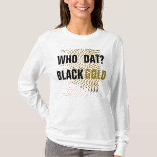 Who dat? Black gold hearts T-Shirt