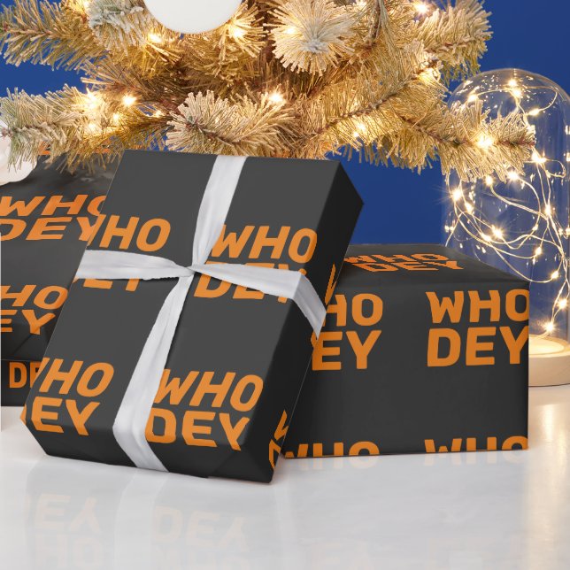 WHO DEY CINCINNATI FOOTBALL CHRISTMAS WRAPPING PAPER (Holidays)