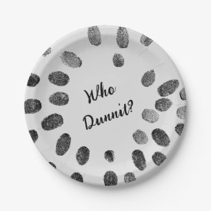 "Who Dunnit?" Birthday Murder Mystery Paper Plate