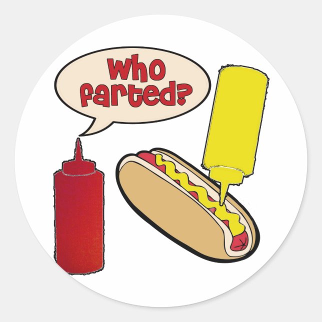 Who Farted? Classic Round Sticker (Front)