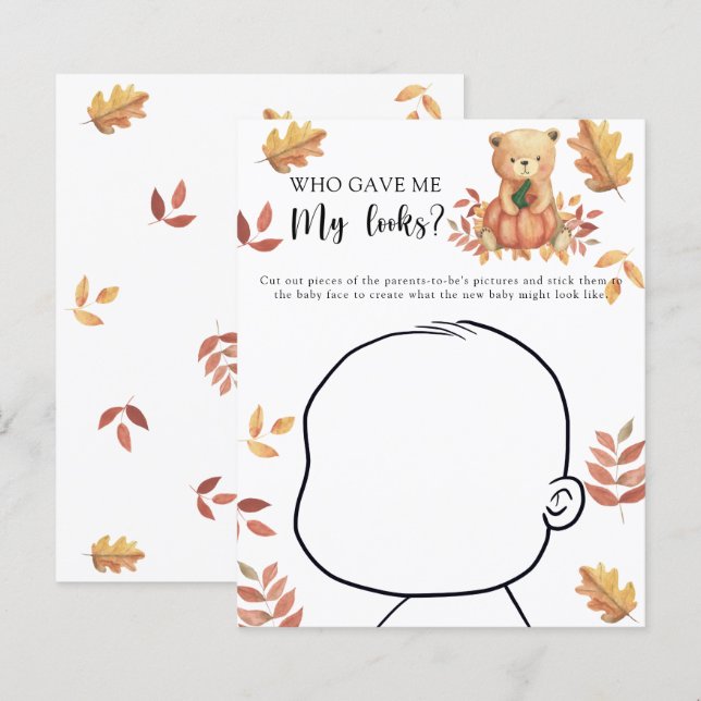Who gave me my looks baby shower game (Front/Back)
