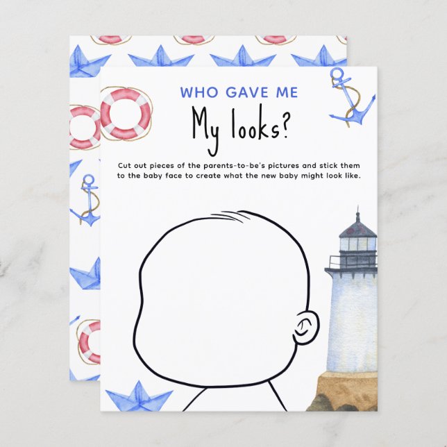 Who gave me My looks? baby shower game (Front/Back)
