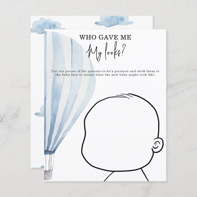 Who gave me My looks? baby shower game (Front/Back)