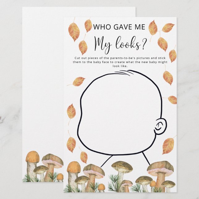 Who gave me my looks baby shower game (Front/Back)