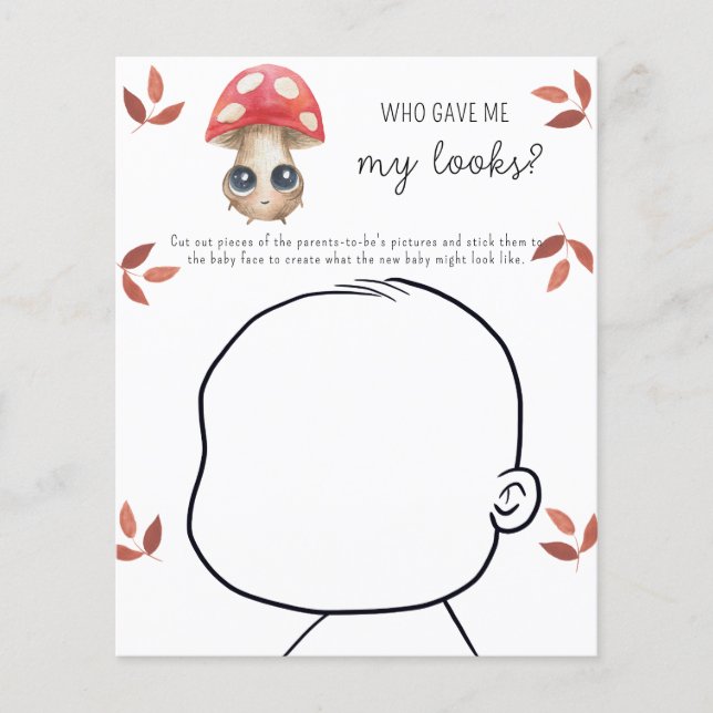 Who gave me my looks baby shower game (Front)