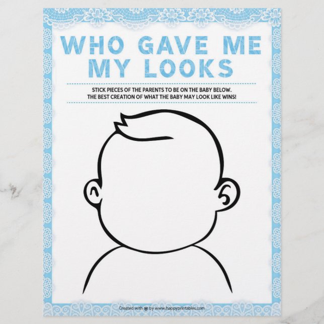 Who Gave Me My Looks [Luxury Lace [Blue]] Custom Letterhead (Front)