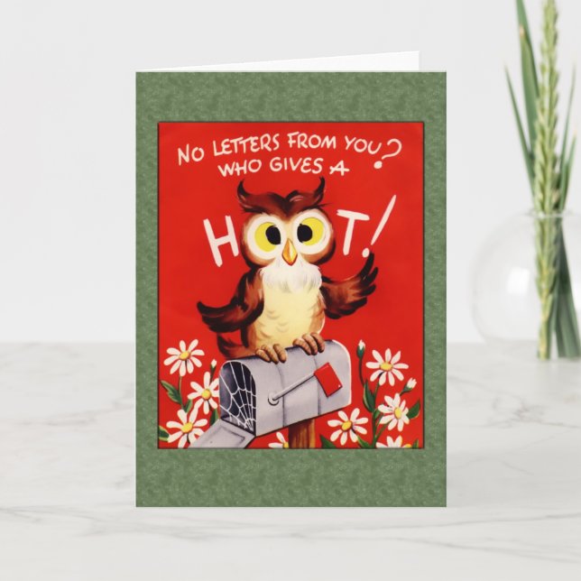 Who Gives a Hoot Greetings Card (Front)