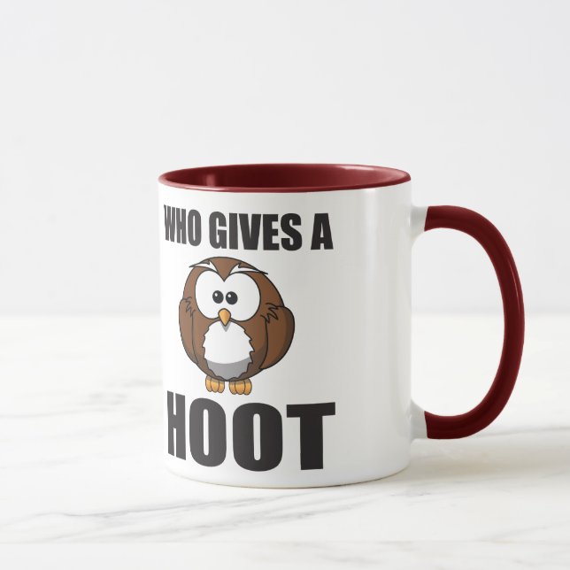 Who Gives a Hoot Owl Pun Mug (Right)