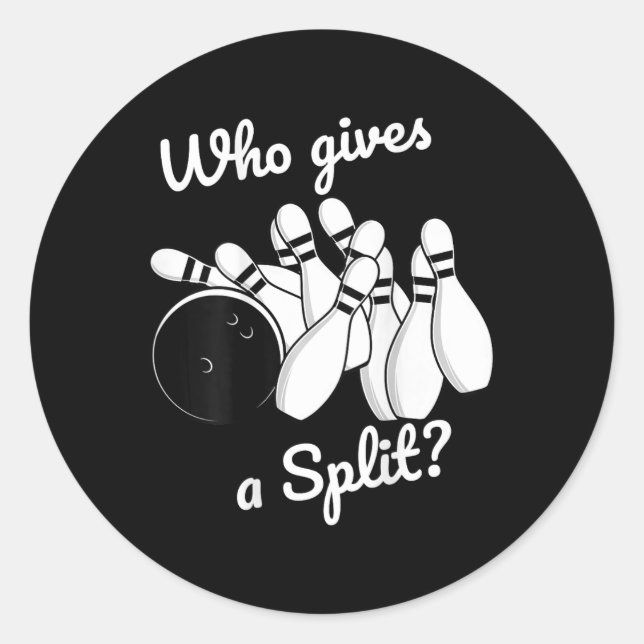 Who Gives A Split Retro Bowling Tee Fathers Day Gi Classic Round Sticker (Front)