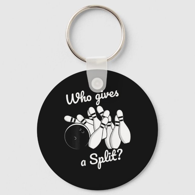 Who Gives A Split Retro Bowling Tee Fathers Day Gi Key Ring (Front)