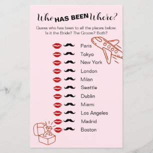 Who Has Been Where? Bridal Shower Travel Game
