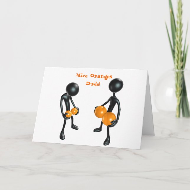 Who Has More Balls Now - Funny Birthday Greeting Card (Front)