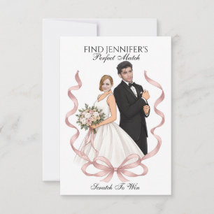 Who Has the Groom bridal shower scratch off Game Thank You Card