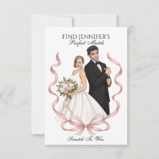 Who Has the Groom bridal shower scratch off Game Thank You Card