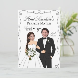 Who Has the Groom? Scratch OFF card, Bridal shower Invitation