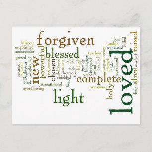 Who I am in Christ Light Colours Postcard