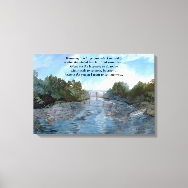 Who I am Today Inspirational Canvas Print (Front)