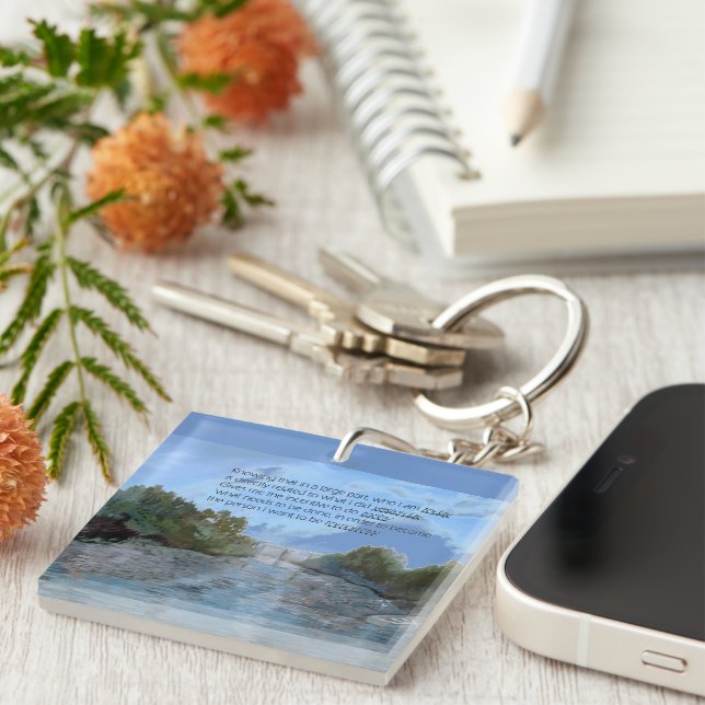 Who I am Today Inspirational Key Ring (Front Right)