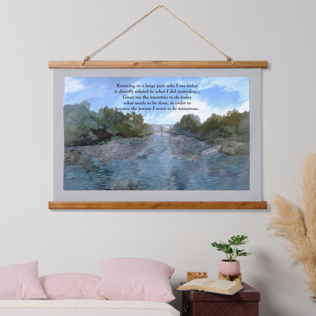 Who I am Today Inspirational Quote Hanging Tapestry (Bedroom)