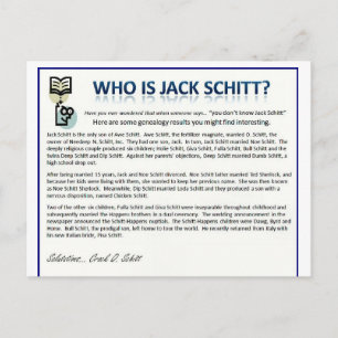 Who is Jack Schitt? Postcard