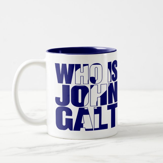Who is John Galt? 15oz mug blue (Left)